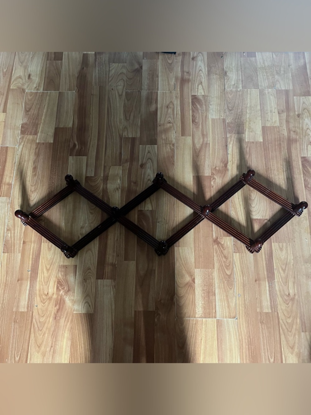 Wooden Expandable Wall Peg Rack - Brown - Picture 2 of 5